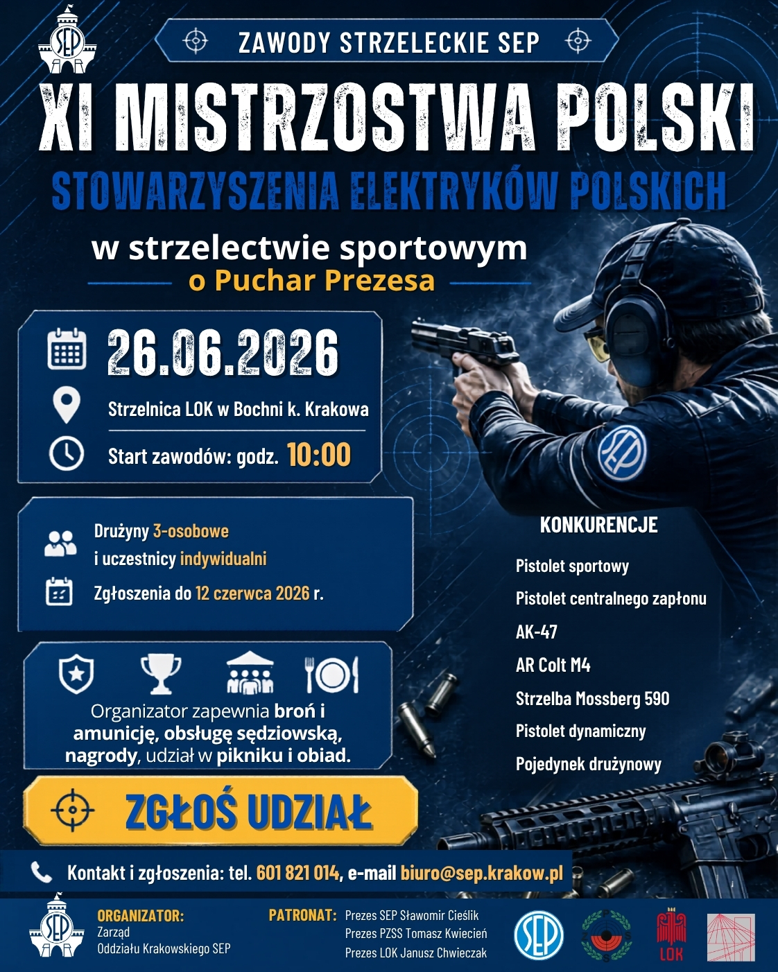 XI Mistrzostwa Polski SEP w Strzelectwie Sportowym-Bochnia 26.06.2026r.